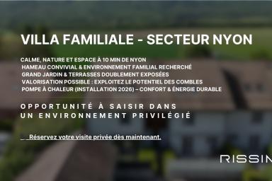 Un cadre familial privilégié, à deux pas de Nyon et du Golf de Bonmont