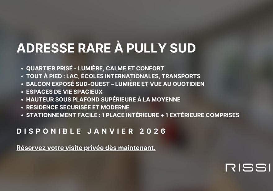 Appartement lumineux avec vue lac et généreux balcon d’angle
